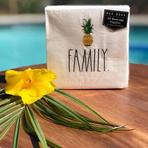 Rae Dunn “Family” 40 Pack Cocktail Napkins - Picture 1 of 3